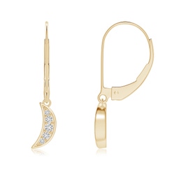 1.95mm HSI2 Pave-Set Diamond Star and Moon Leverback Earrings in 9K Yellow Gold