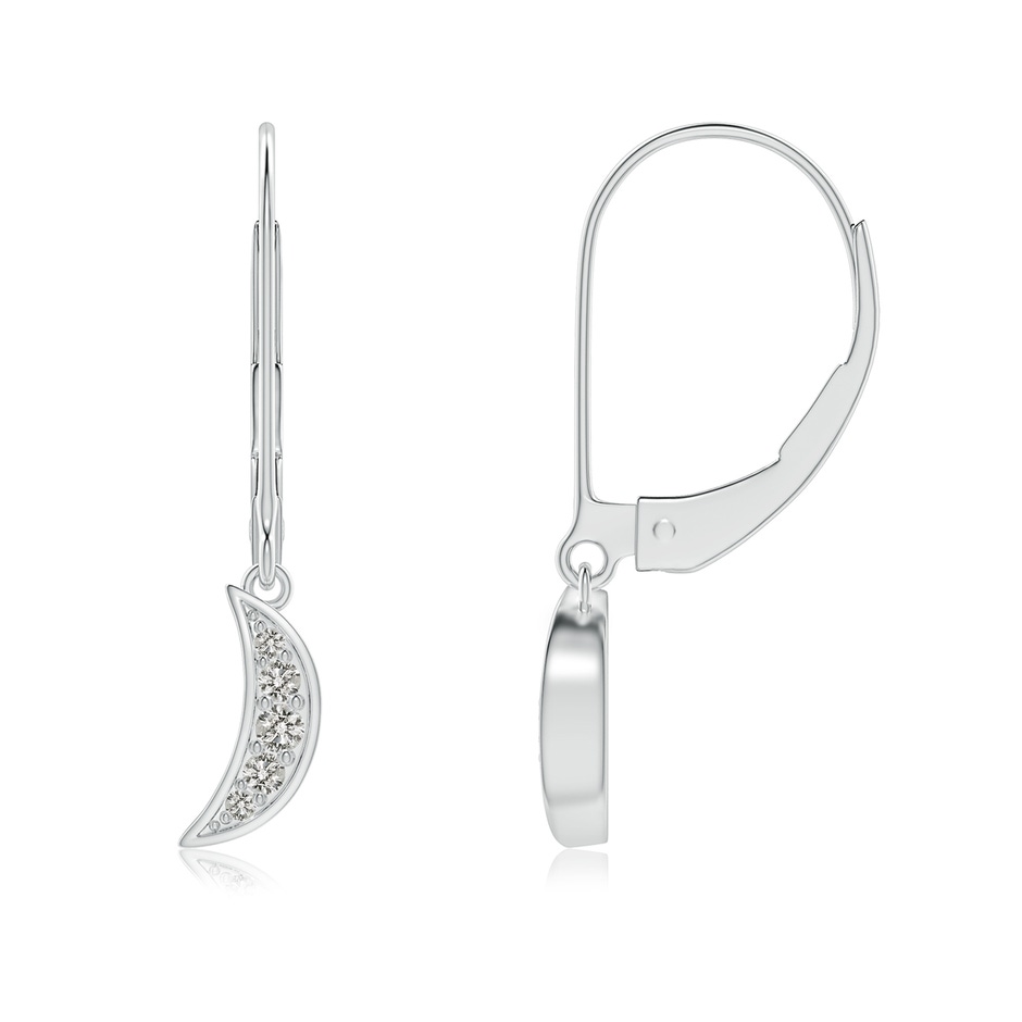 1.95mm KI3 Pave-Set Diamond Star and Moon Leverback Earrings in White Gold 