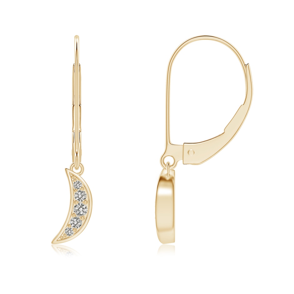 1.95mm KI3 Pave-Set Diamond Star and Moon Leverback Earrings in Yellow Gold 