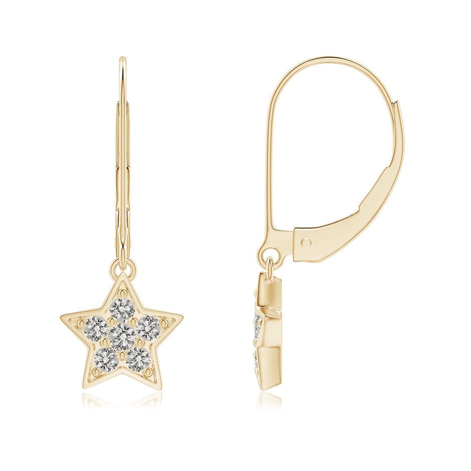 1.95mm KI3 Pave-Set Diamond Star and Moon Leverback Earrings in Yellow Gold side-1