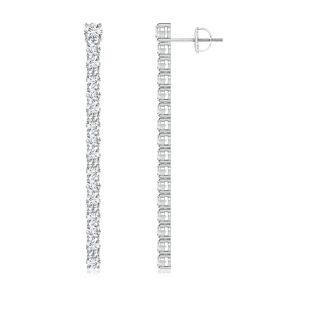 3.2mm GVS2 Single Line Diamond Dangle Earrings in White Gold