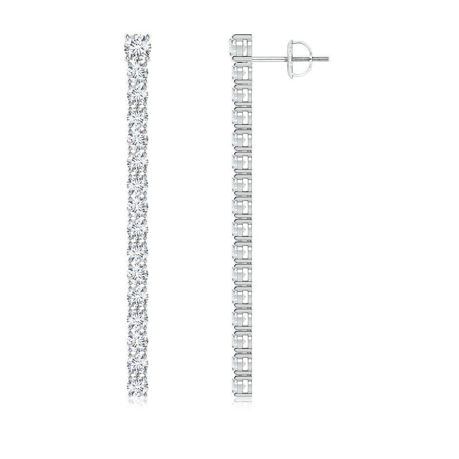 3.2mm GVS2 Single Line Diamond Dangle Earrings in White Gold 