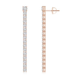 3.2mm HSI2 Single Line Diamond Dangle Earrings in 10K Rose Gold