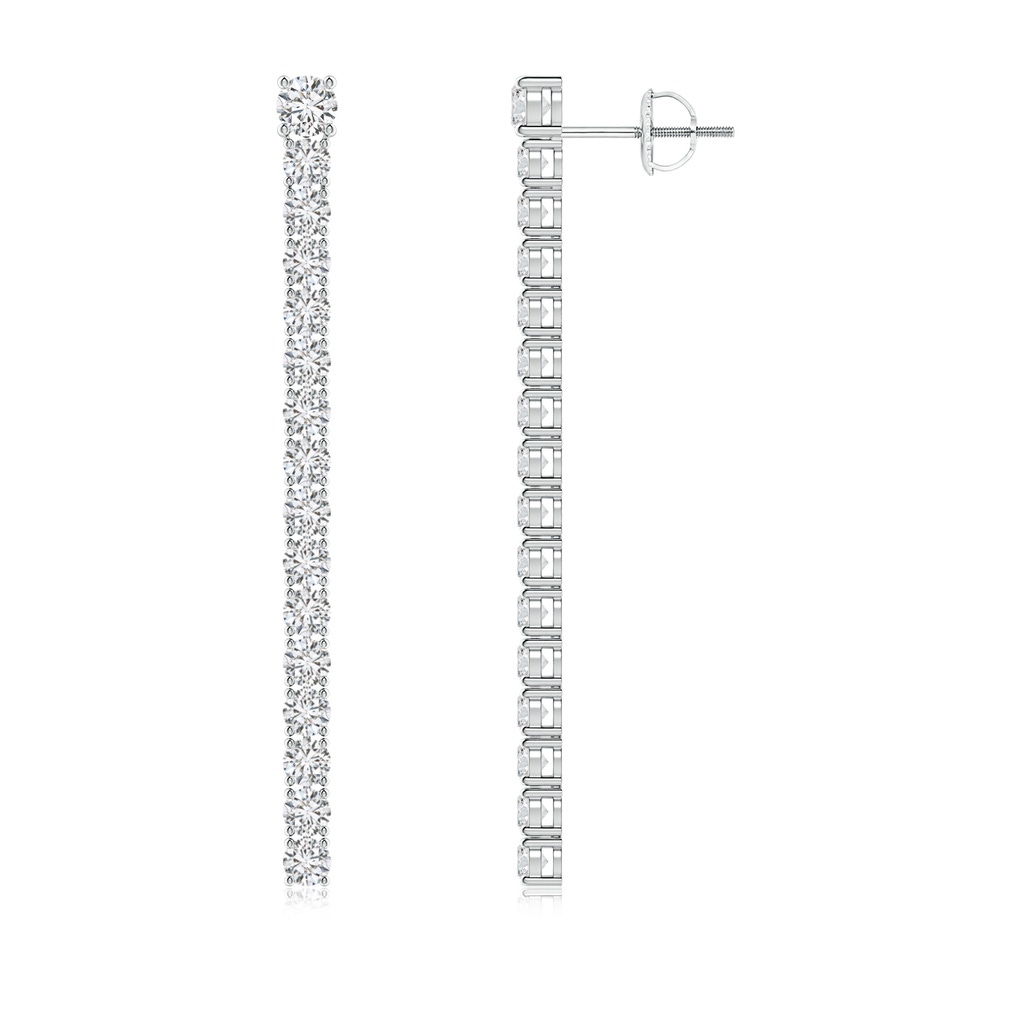 3.2mm HSI2 Single Line Diamond Dangle Earrings in White Gold