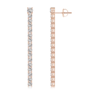 3.2mm IJI1I2 Single Line Diamond Dangle Earrings in 10K Rose Gold