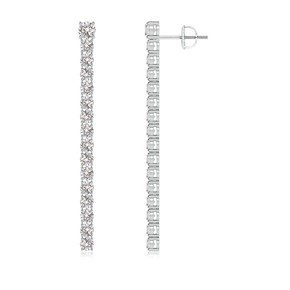 3.2mm IJI1I2 Single Line Diamond Dangle Earrings in White Gold 