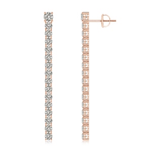 3.2mm KI3 Single Line Diamond Dangle Earrings in 10K Rose Gold