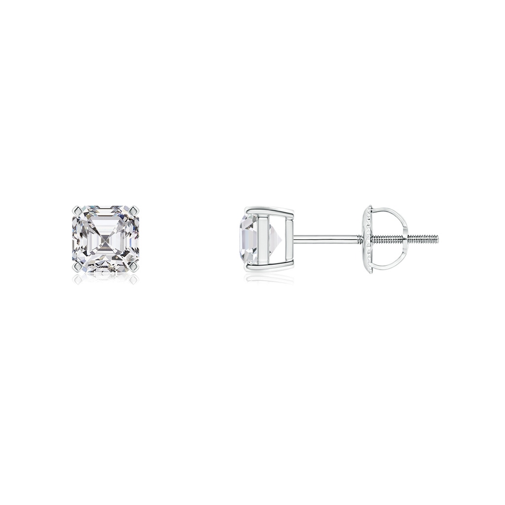 3.5mm HSI2 Asscher-Cut Diamond Solitaire Stud Earrings in White Gold