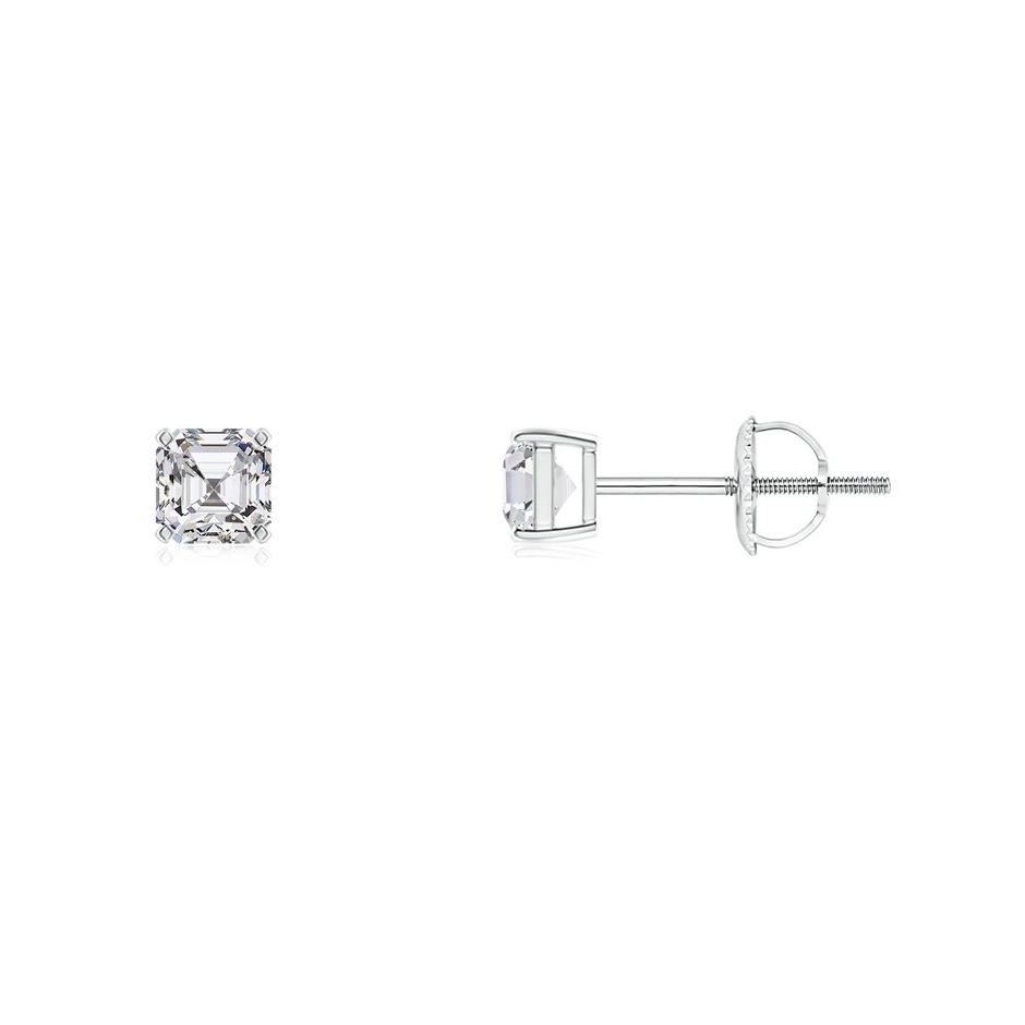 3mm HSI2 Asscher-Cut Diamond Solitaire Stud Earrings in White Gold 