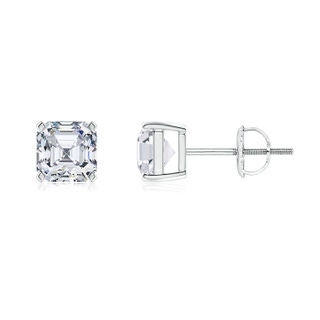 5mm GVS2 Asscher-Cut Diamond Solitaire Stud Earrings in P950 Platinum