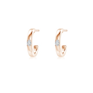3x2mm GVS2 Pear Diamond Solitaire Hoop Earrings in Rose Gold