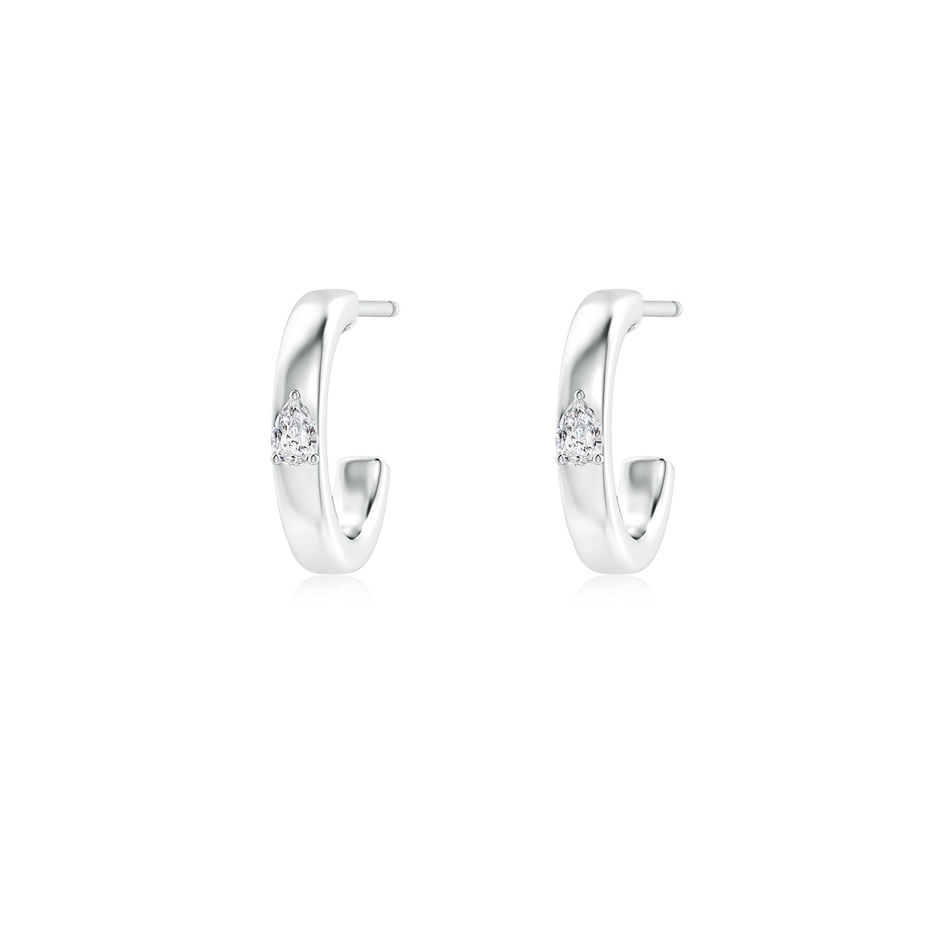 3x2mm HSI2 Pear Diamond Solitaire Hoop Earrings in White Gold 