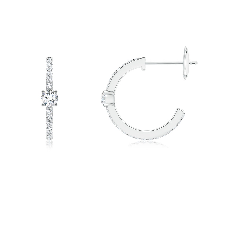 3.1mm GVS2 Round Diamond Solitaire Hoop Earrings With Accents in White Gold side 199