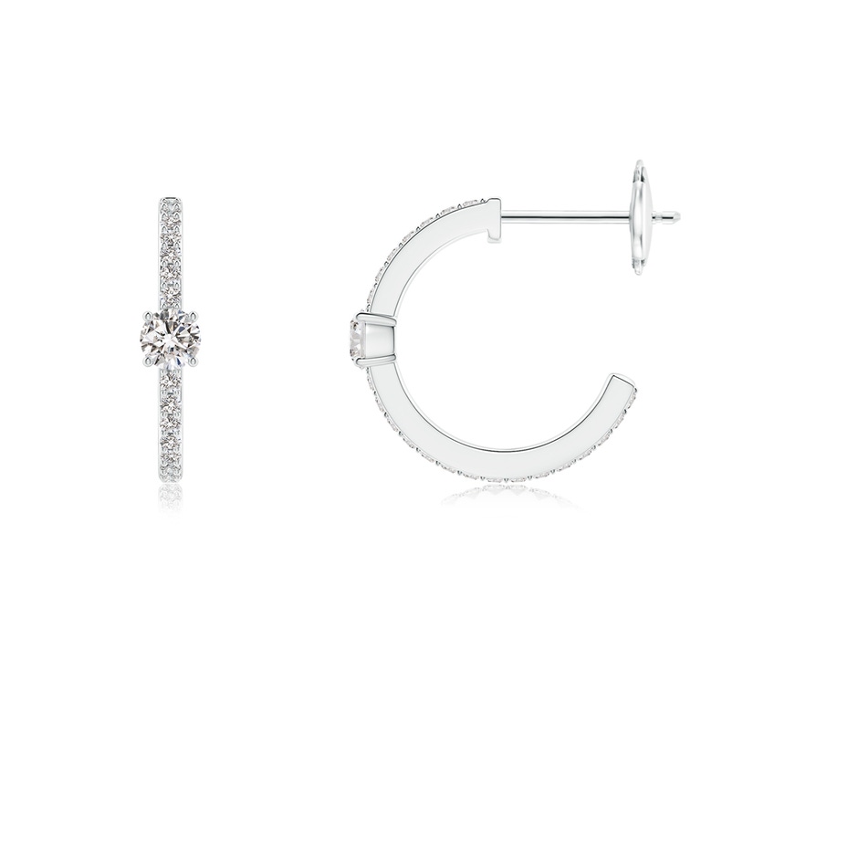 3.1mm IJI1I2 Round Diamond Solitaire Hoop Earrings With Accents in White Gold side 199