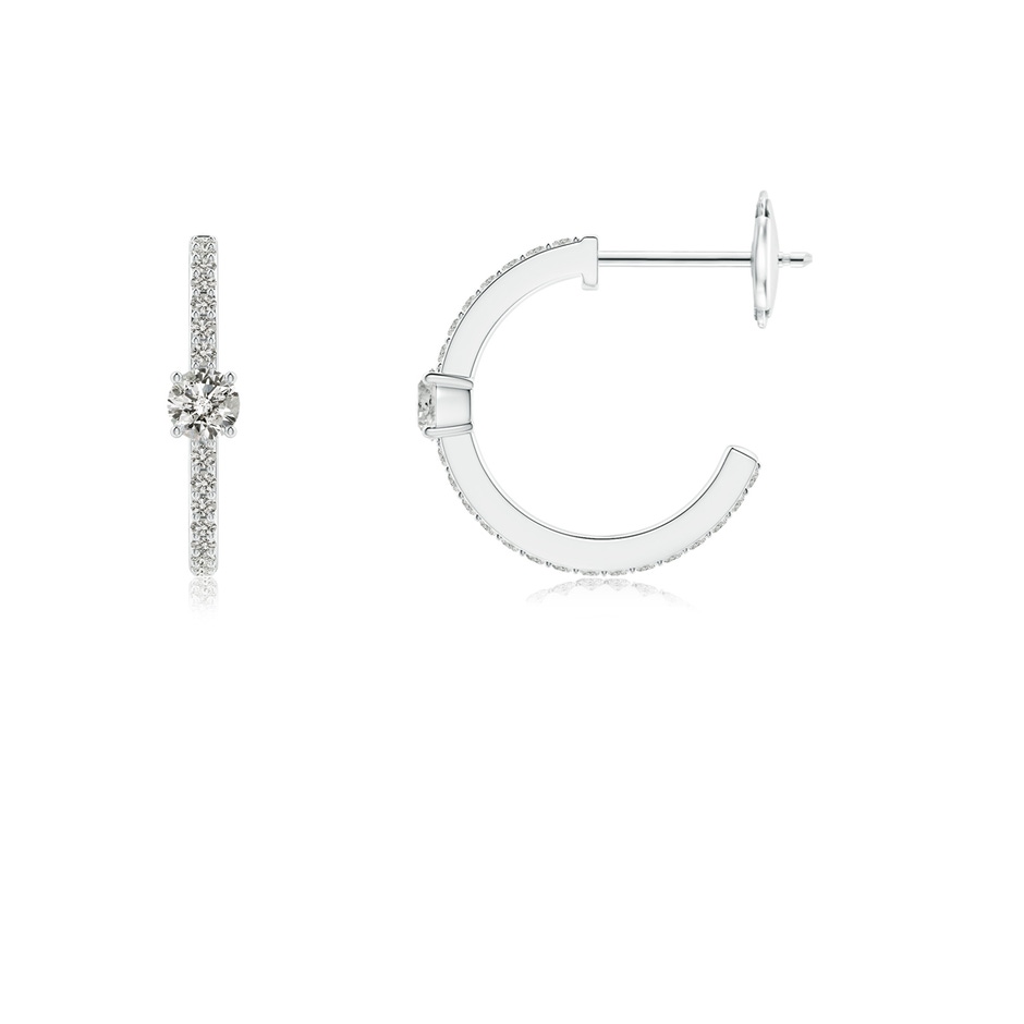 3.1mm KI3 Round Diamond Solitaire Hoop Earrings With Accents in White Gold side 199