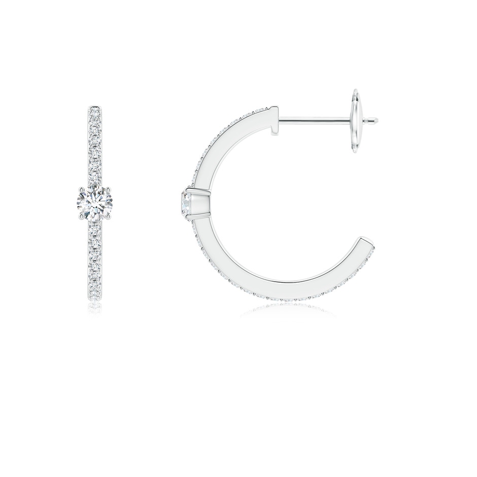 3.3mm GVS2 Round Diamond Solitaire Hoop Earrings With Accents in White Gold side 199