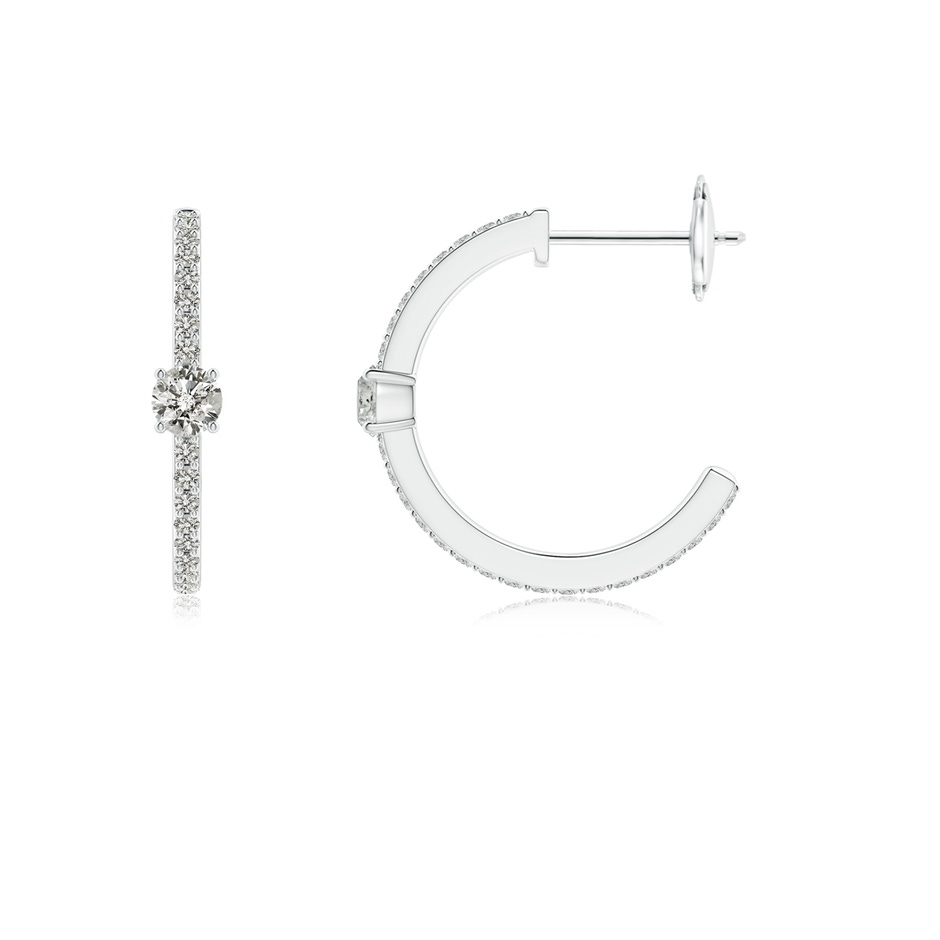 3.3mm KI3 Round Diamond Solitaire Hoop Earrings With Accents in White Gold side 199