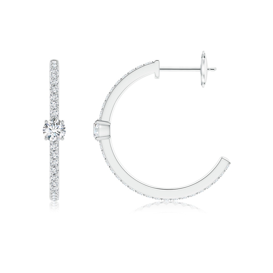 3.5mm GVS2 Round Diamond Solitaire Hoop Earrings With Accents in White Gold side 199