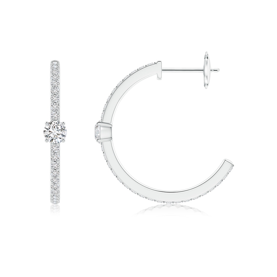 3.5mm HSI2 Round Diamond Solitaire Hoop Earrings With Accents in White Gold side 199