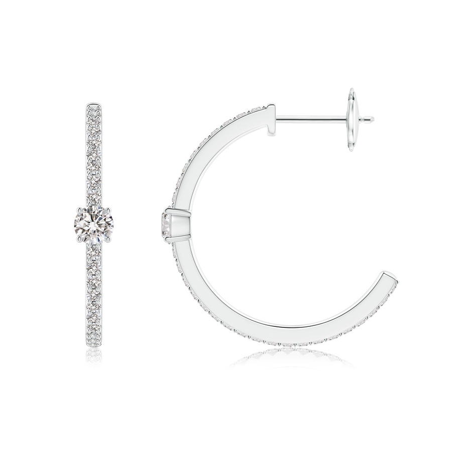 3.5mm IJI1I2 Round Diamond Solitaire Hoop Earrings With Accents in White Gold side 199