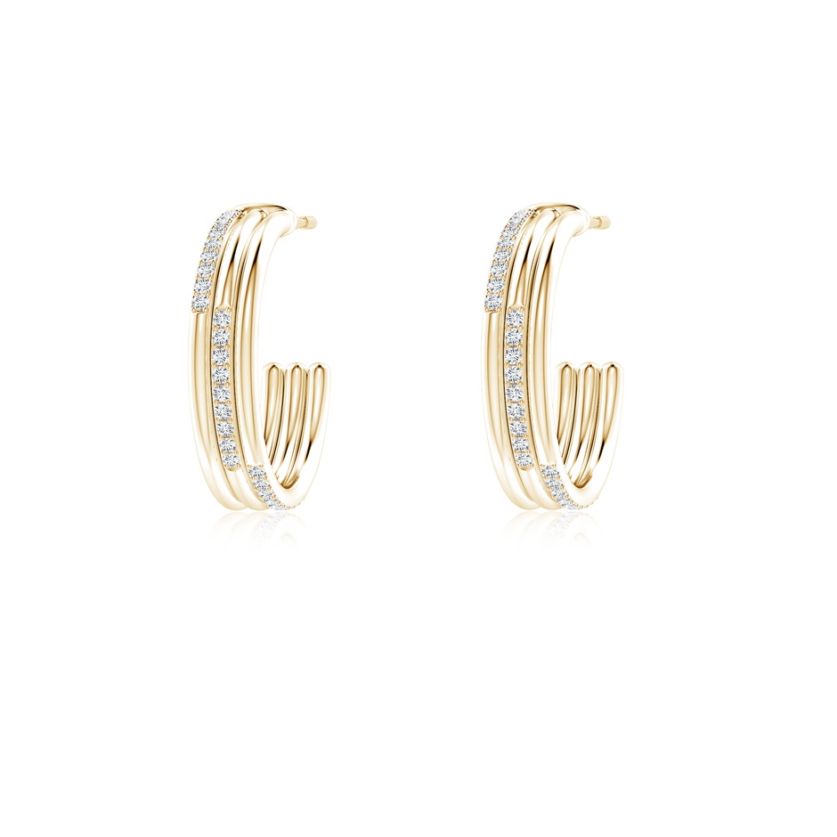 0.9mm GVS2 Diamond Triple Layer Hoop Earrings in Yellow Gold 