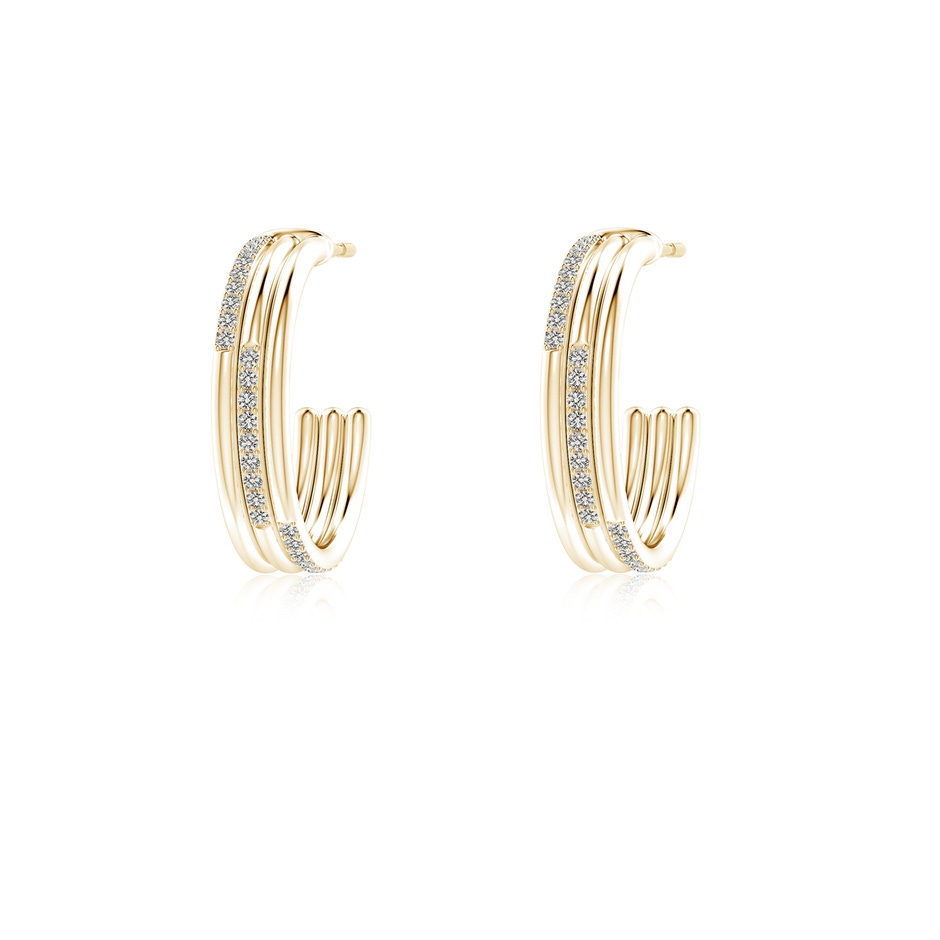 0.9mm KI3 Diamond Triple Layer Hoop Earrings in Yellow Gold 