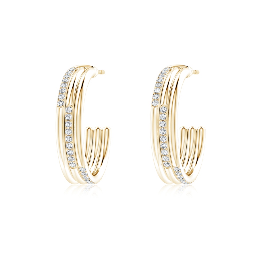 1.1mm GVS2 Diamond Triple Layer Hoop Earrings in Yellow Gold 