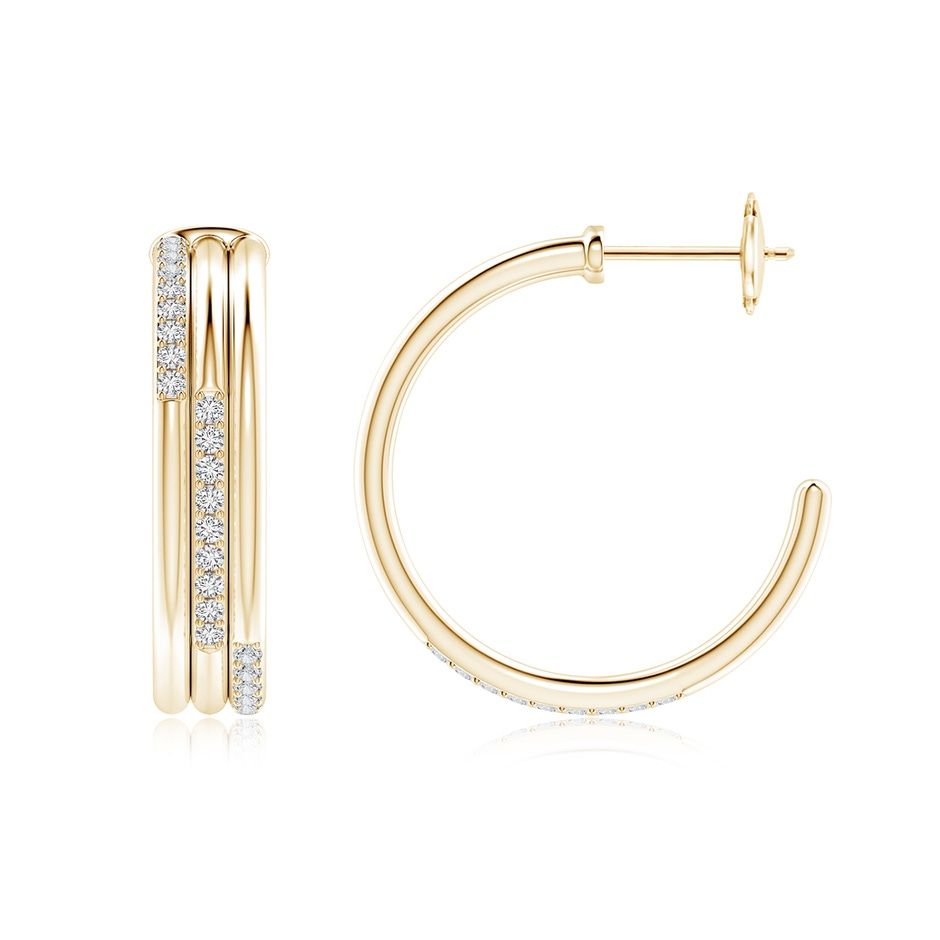 1.35mm HSI2 Diamond Triple Layer Hoop Earrings in Yellow Gold side 199