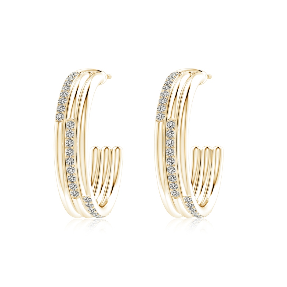 1.35mm KI3 Diamond Triple Layer Hoop Earrings in Yellow Gold 