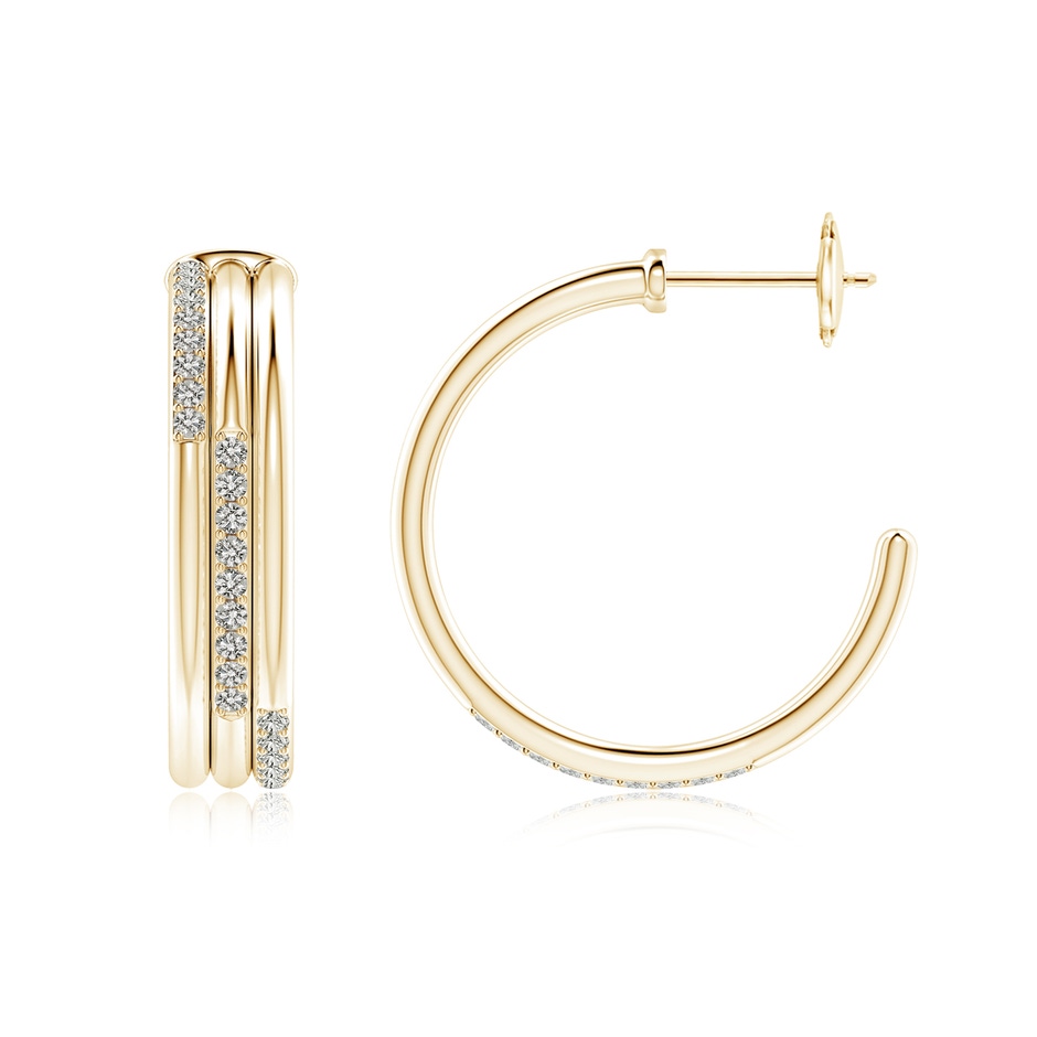 1.35mm KI3 Diamond Triple Layer Hoop Earrings in Yellow Gold side 199