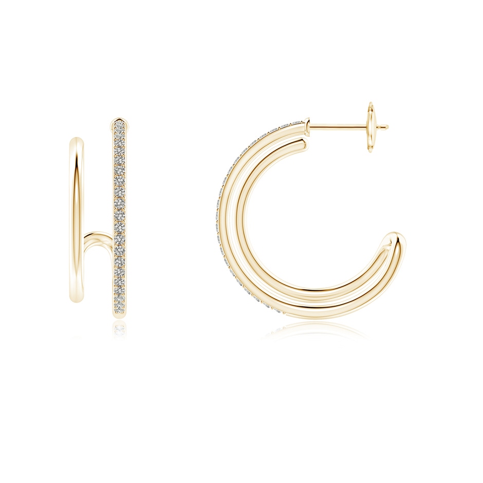 1.2mm KI3 Diamond Twin Layer Hoop Earrings in Yellow Gold side 199