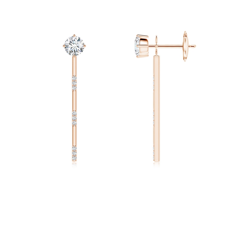 3.9mm GVS2 Front-Back Diamond Multi-Wear Stud Earrings in Rose Gold 