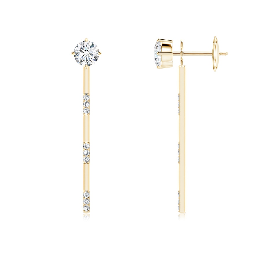 4.3mm GVS2 Front-Back Diamond Multi-Wear Stud Earrings in Yellow Gold 