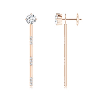 4.8mm GVS2 Front-Back Diamond Multi-Wear Stud Earrings in Rose Gold