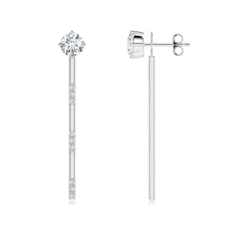 4.8mm GVS2 Front-Back Diamond Multi-Wear Stud Earrings in S999 Silver