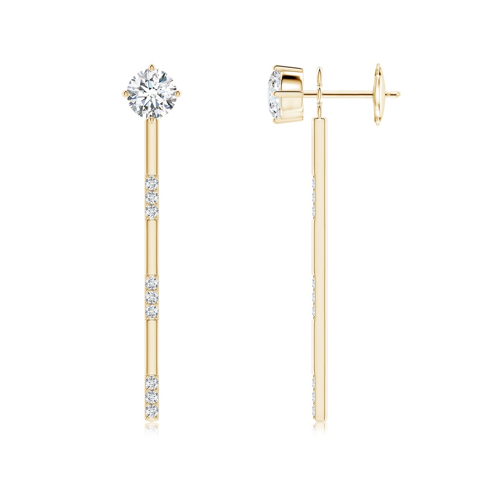 4.8mm GVS2 Front-Back Diamond Multi-Wear Stud Earrings in Yellow Gold 