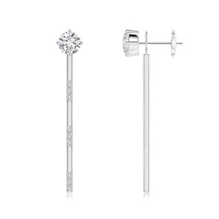 4.8mm HSI2 Front-Back Diamond Multi-Wear Stud Earrings in White Gold