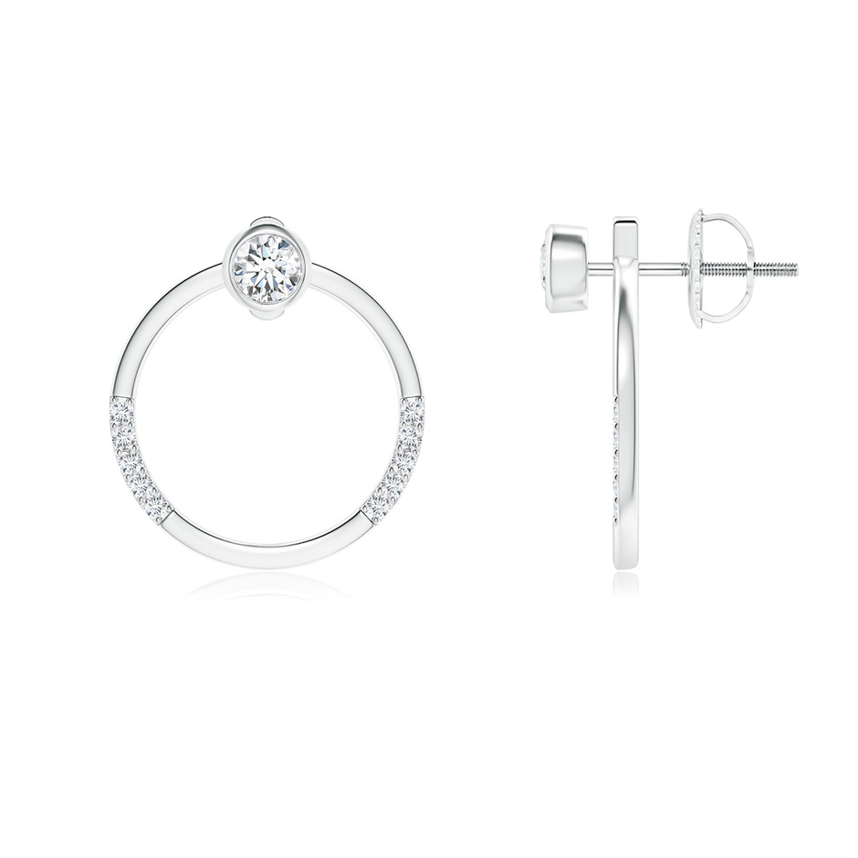 3.1mm GVS2 Bezel-Set Round Diamond Front-Back Stud Earrings in P950 Platinum 
