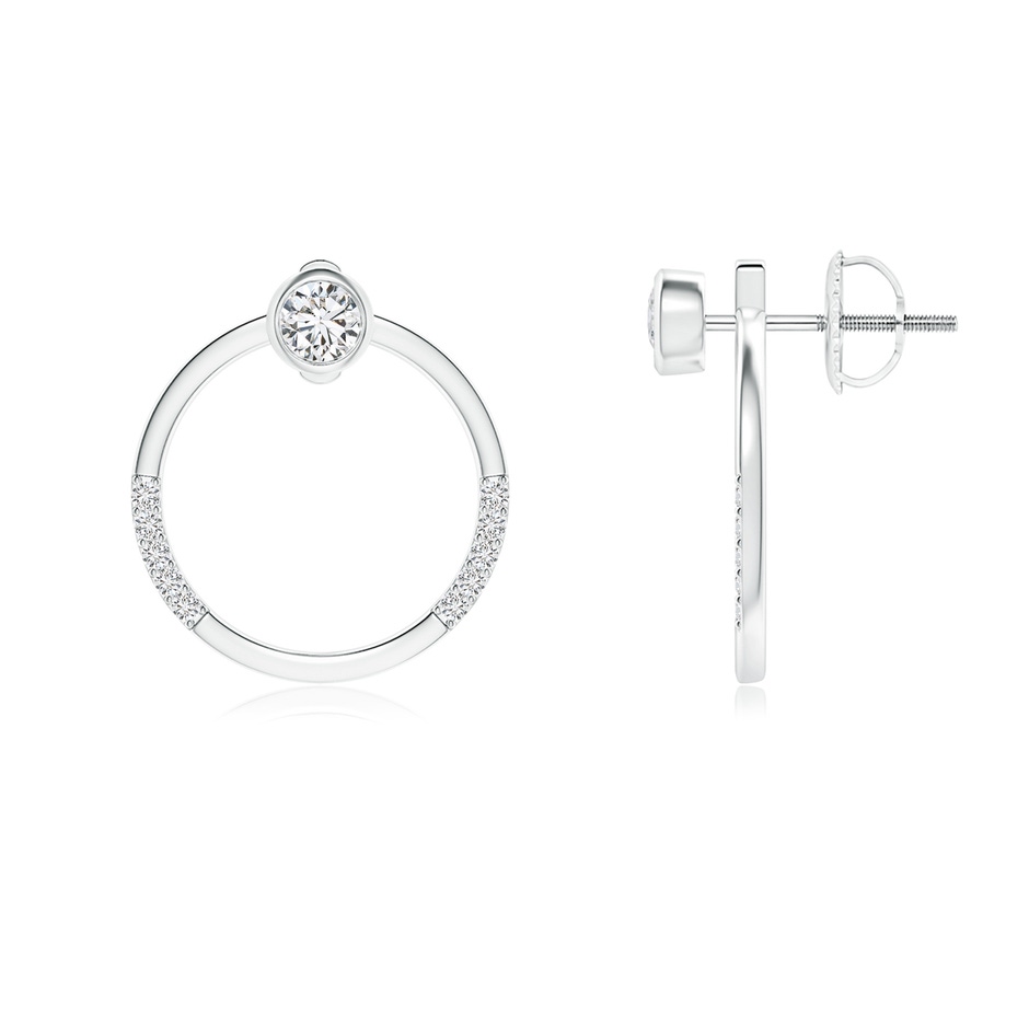3.1mm HSI2 Bezel-Set Round Diamond Front-Back Stud Earrings in 9K White Gold 
