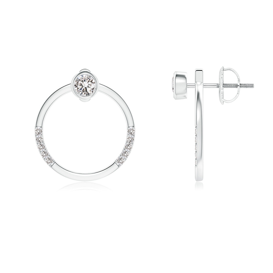 3.1mm IJI1I2 Bezel-Set Round Diamond Front-Back Stud Earrings in P950 Platinum 