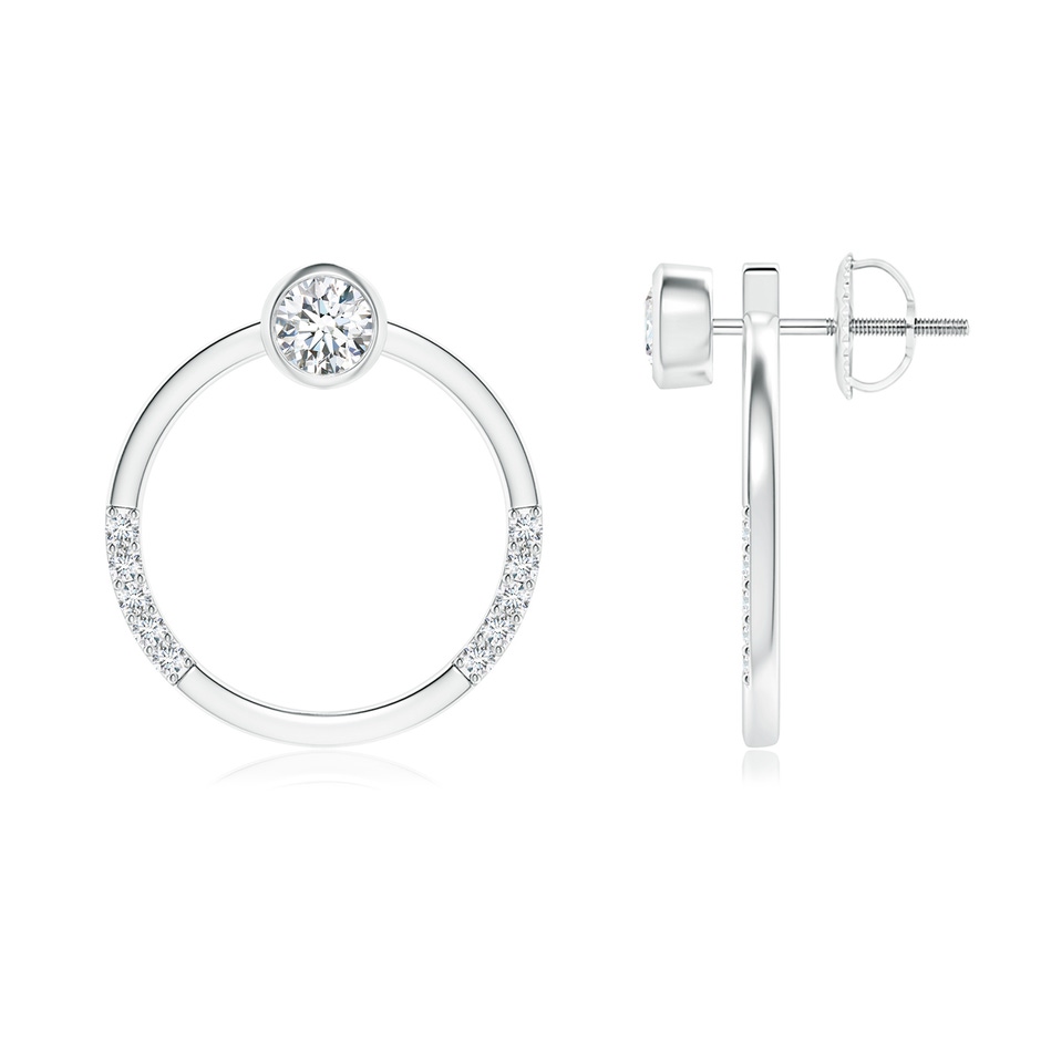 3.6mm GVS2 Bezel-Set Round Diamond Front-Back Stud Earrings in P950 Platinum 