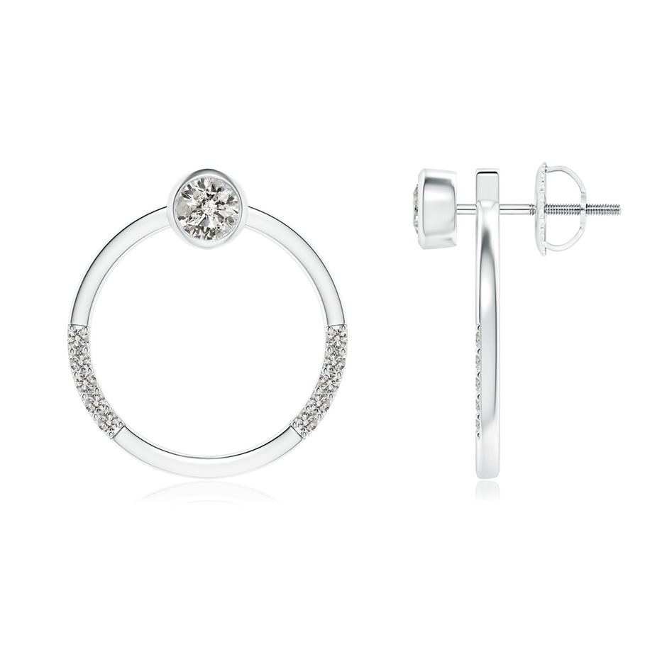 3.6mm KI3 Bezel-Set Round Diamond Front-Back Stud Earrings in White Gold 