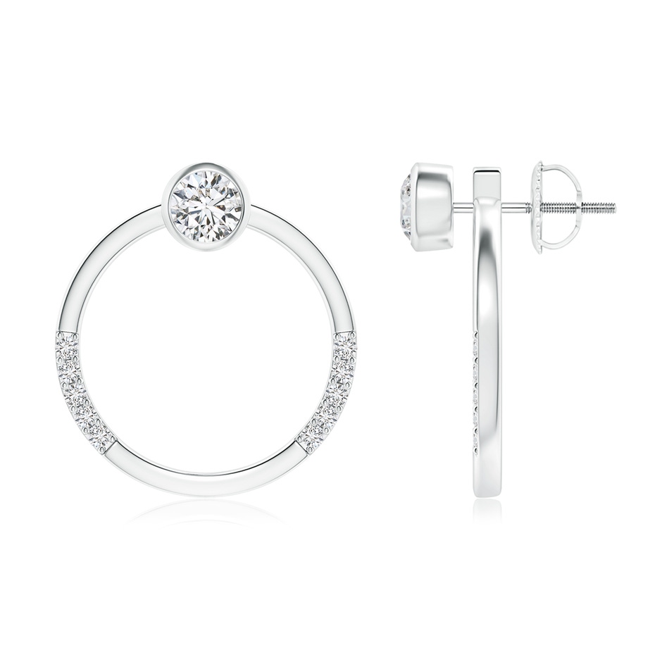 4mm HSI2 Bezel-Set Round Diamond Front-Back Stud Earrings in White Gold 