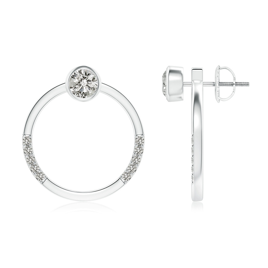 4mm KI3 Bezel-Set Round Diamond Front-Back Stud Earrings in White Gold 