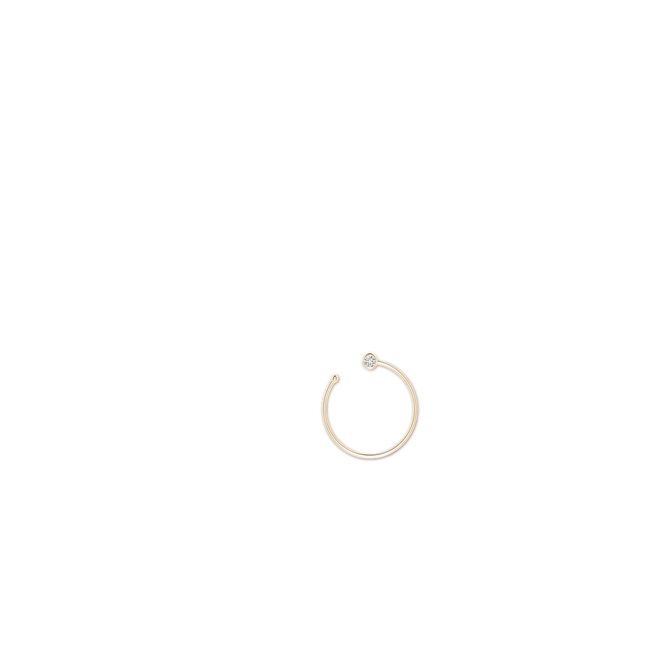 3.6mm HSI2 Bezel-Set Round Diamond Front-to-Back Flex Hoop Earrings in Yellow Gold ear