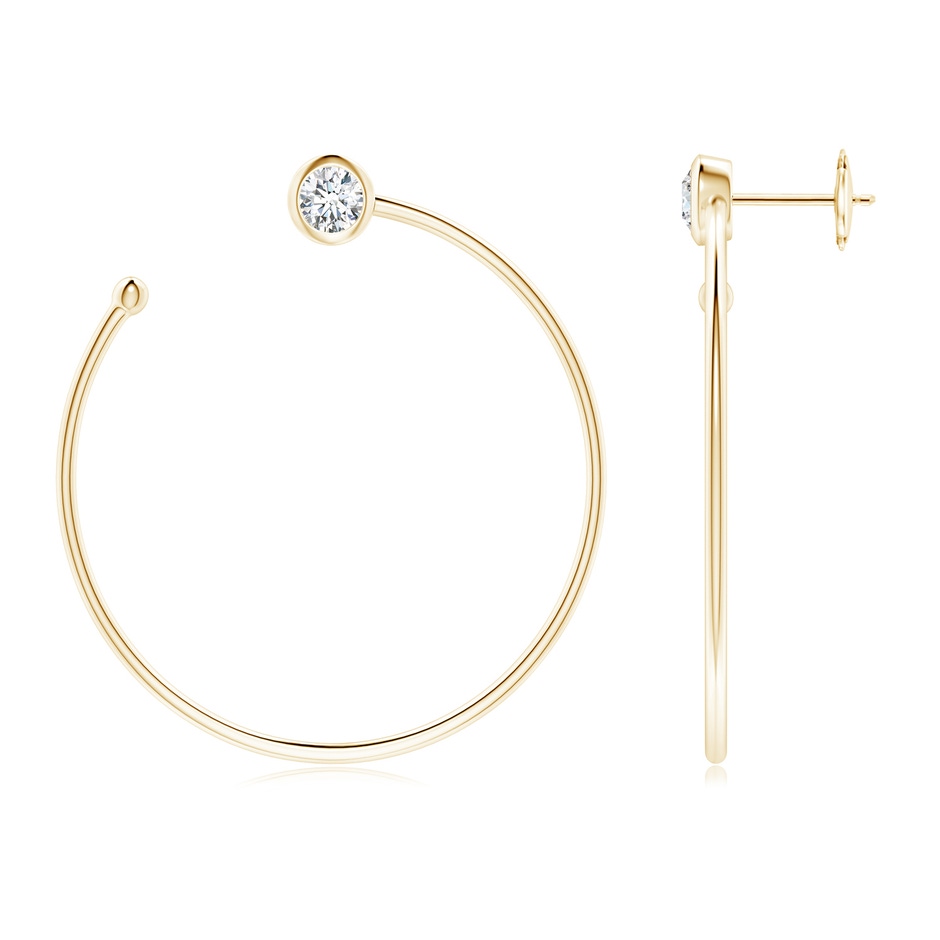 4.1mm GVS2 Bezel-Set Round Diamond Front-to-Back Flex Hoop Earrings in Yellow Gold 