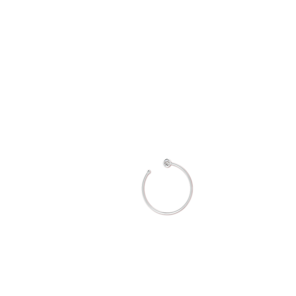 4.1mm IJI1I2 Bezel-Set Round Diamond Front-to-Back Flex Hoop Earrings in White Gold ear