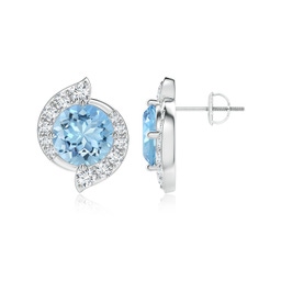 Platinum Platinum Aquamarine Earrings