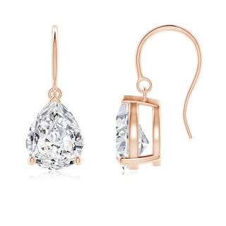 10x6.5mm HSI2 Pear-Shaped Diamond Solitaire Drop Earrings in Rose Gold
