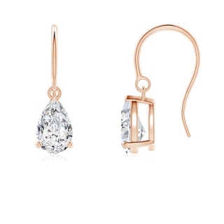 8x5mm HSI2 Pear-Shaped Diamond Solitaire Drop Earrings in Rose Gold